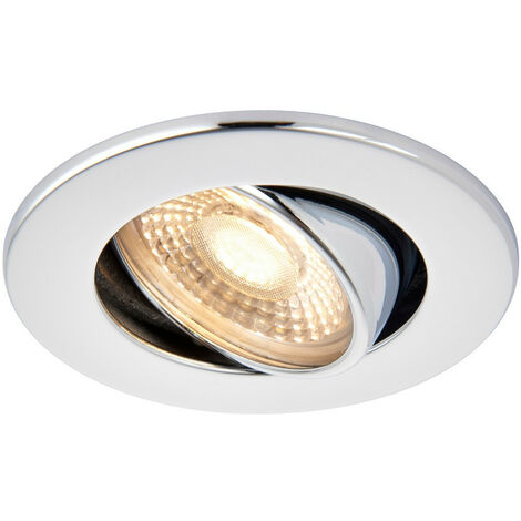 Saxby Shieldeco 500 CCT Tiltable Light 5W Recessed Downlight Chrome Effect Plate