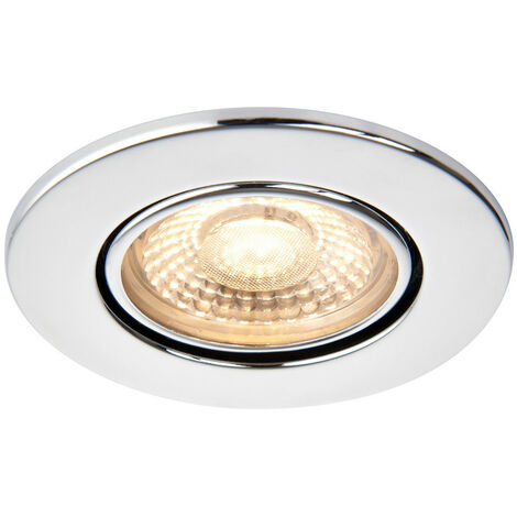Saxby Shieldeco 500 CCT Tiltable Light 5W Recessed Downlight Chrome Effect Plate