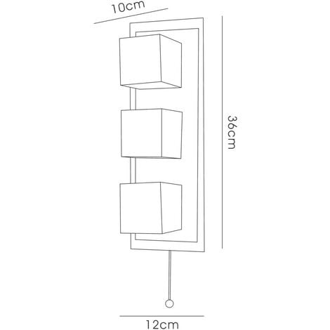 Inspired Clearance - IP44 Cube Wall Lamp Pull-Cord Switch 3 Light G9 Polished Chrome & Aluminium