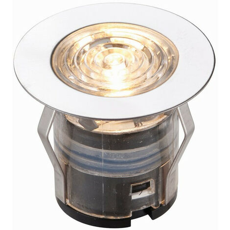 Saxby Ikonpro CCT 3000K/4000K 25MM IP67 0.75W Outdoor Recessed Ground Light Polished Stainless Steel