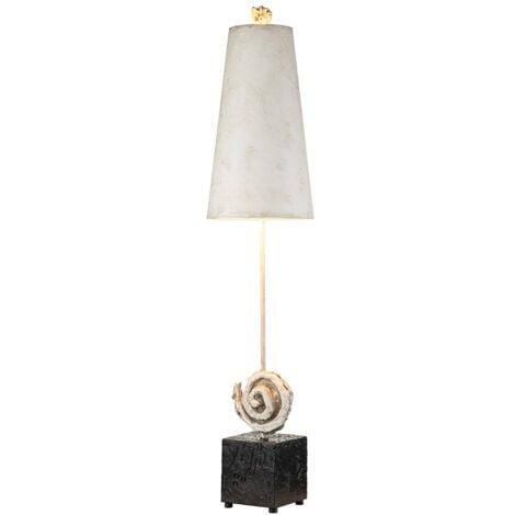 Elstead Swirl Table Lamp, Bone White and Black