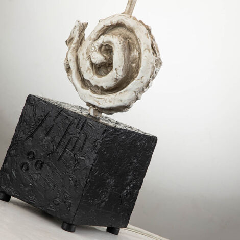 Elstead Swirl Table Lamp, Bone White and Black
