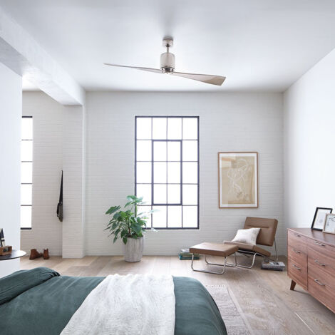 Elstead Ferron 152cm 2 Blade Ceiling Fan Polished Nickel, Remote Control