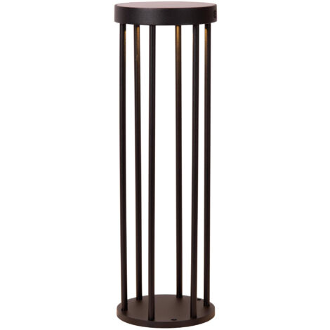 Lucide Jackson Bollard light- Solar Ø16cm LED Dim to warm 2850K/3150K IP65 - Day/Night Sensor - Black
