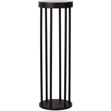 Lucide Jackson Bollard light- Solar Ø16cm LED Dim to warm 2850K/3150K IP65 - Day/Night Sensor - Black