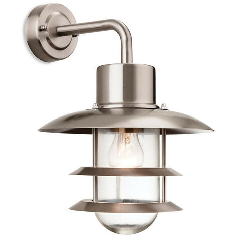 Firstlight Austin - 1 Light Outdoor Wall Light Stainless Steel IP44, E27