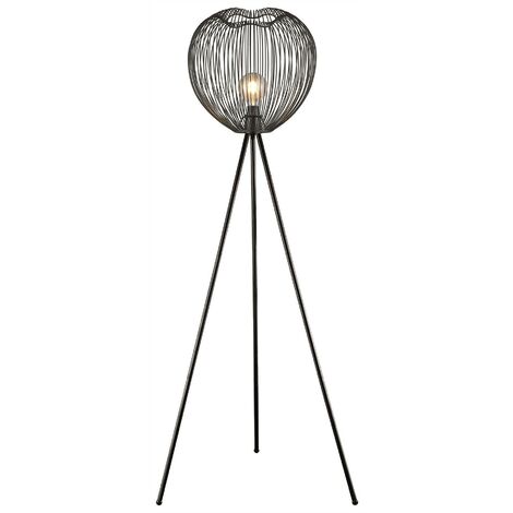 Spring Lighting - 1 Light Floor Lamp Matt Black, E27