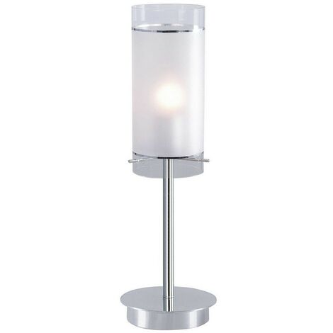 Italux Vigo - Modern Table Lamp Chrome 1 Light with Matt Shade, E27