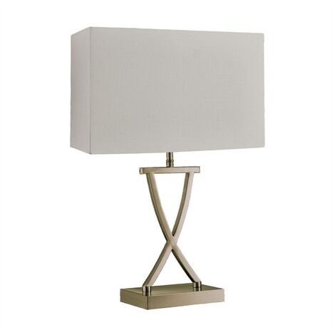 Searchlight Club - 1 Light Table Lamp Antique Brass, Cream Shade, E14