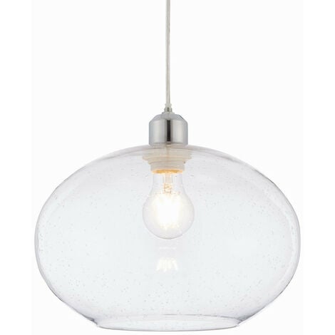 Endon Dimitri - 1 Light Pendant Glass With Bubbles, E27