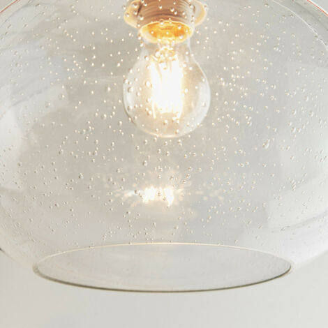 Endon Dimitri - 1 Light Pendant Glass With Bubbles, E27