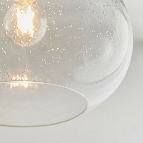Endon Dimitri - 1 Light Pendant Glass With Bubbles, E27
