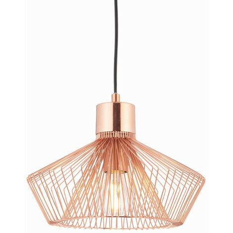 Endon Kimberley - 1 Light Pendant Copper Plate, E27