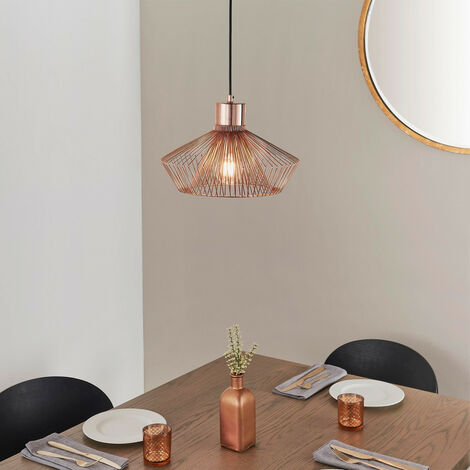 Endon Kimberley - 1 Light Pendant Copper Plate, E27