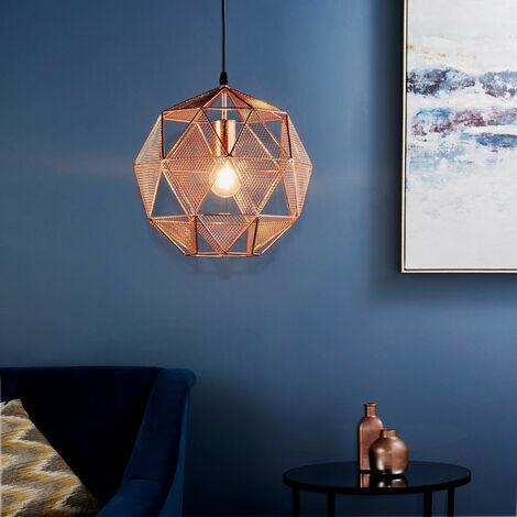 Endon Armour - 1 Light Spherical Pendant Copper Plate, E27