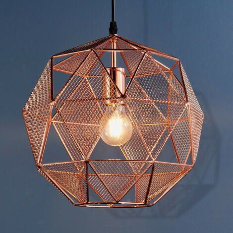Endon Armour - 1 Light Spherical Pendant Copper Plate, E27