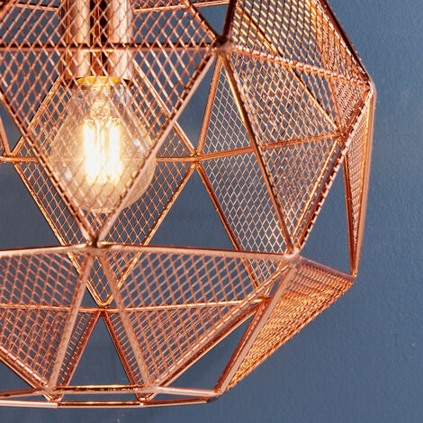 Endon Armour - 1 Light Spherical Pendant Copper Plate, E27