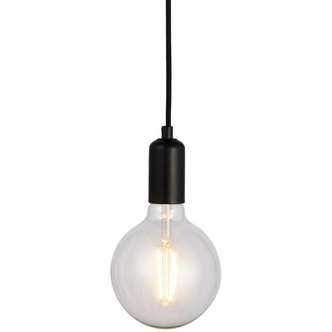 Endon Studio - 1 Light Pendant Matt Black Paint, E27