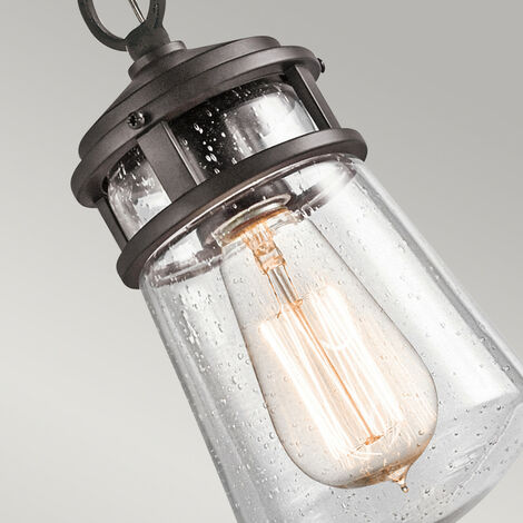 Elstead Lyndon - 1 Light Small Outdoor Ceiling Chain Lantern Architectural Bronze, E27