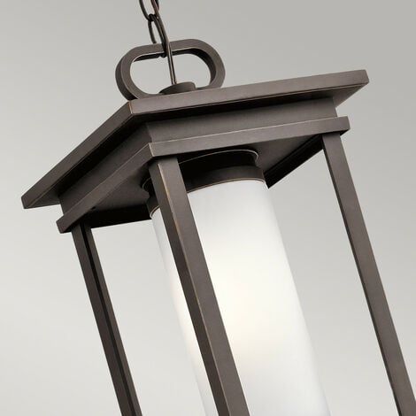 Elstead South Hope - 1 Light Small Outdoor Ceiling Chain Lantern Bronze IP44, E14