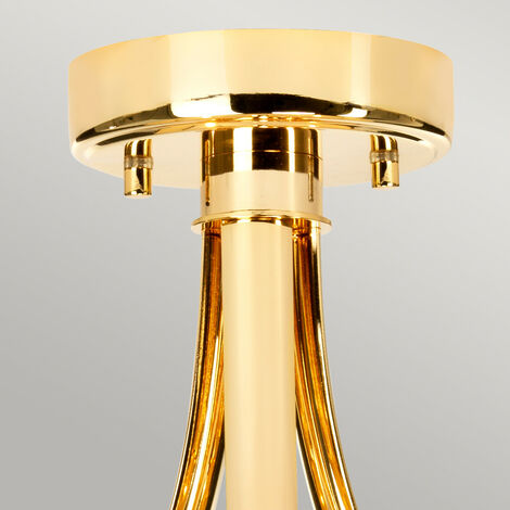 Elstead Falmouth - 3 Light Semi Flush Bathroom Ceiling Light Gold IP44, G9