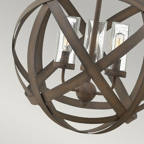 Elstead Carson - 3 Light Outdoor Ceiling Pendant Light Iron IP44, E14
