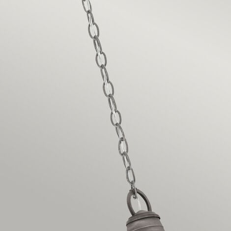 Elstead Bridge Point - 1 Light Small Outdoor Ceiling Chain Lantern Zinc IP44, E27