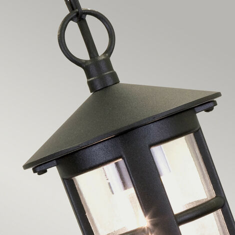 Elstead Hereford - 1 Light Outdoor Ceiling Lantern Black IP43, E27