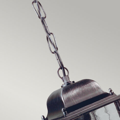 Elstead Wexford - 1 Light Outdoor Ceiling Chain Lantern Black Silver IP43, E27