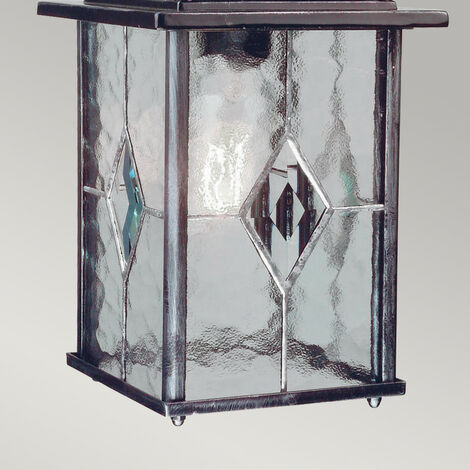 Elstead Wexford - 1 Light Outdoor Ceiling Chain Lantern Black Silver IP43, E27