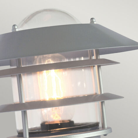 Elstead Helsingor - 1 Light Outdoor Lantern Light Silver with PIR Motion Sensor IP44, E27