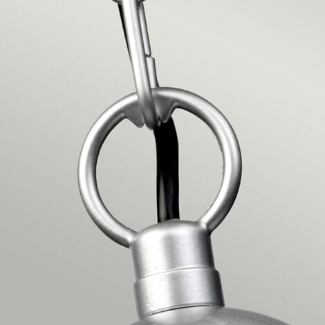 Elstead Klampenborg - 1 Light Outdoor Ceiling Chain Lantern Silver IP44, E27