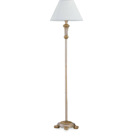 Ideal Lux Dora - 1 Light Floor Lamp Antique Brass, E27