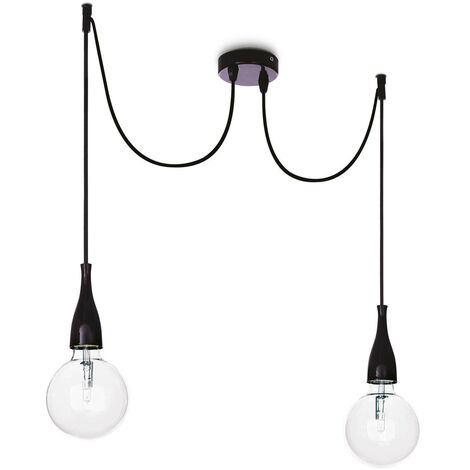 Ideal Lux Minimal - 2 Light Ceiling Pendant Black, E27