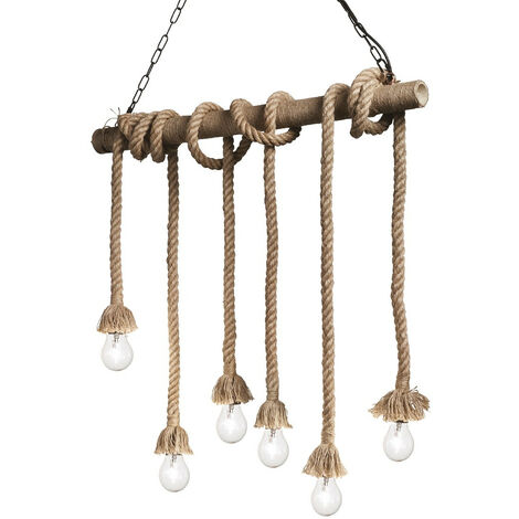 Ideal Lux Canapa - 6 Light Ceiling Pendant Brown, E27