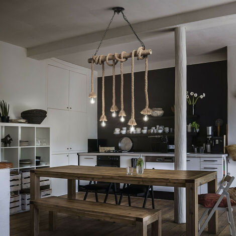 Ideal Lux Canapa - 6 Light Ceiling Pendant Brown, E27