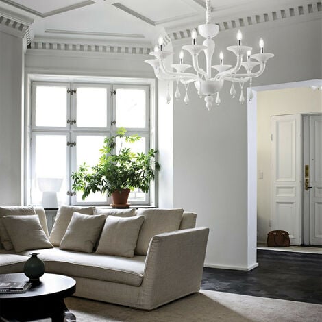 Ideal Lux Miramare - 8 Light Chandelier White Finish, E14