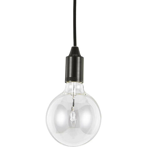 Ideal Lux Edison - 1 Light Ceiling Pendant Black, E27