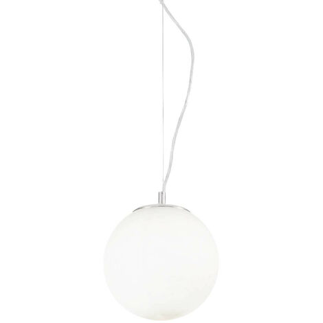 Ideal Lux Mapa Bianco - 1 Light  Small Globe Ceiling Pendant White, E27