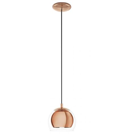 EGLO Pendant Lighting Rocamar 1, 5 Bulbs Ceiling Light Fitting Made Of Copper-coloured Metal And Clear Glass, Hanging Lamp For Dining And Living Room - View #4