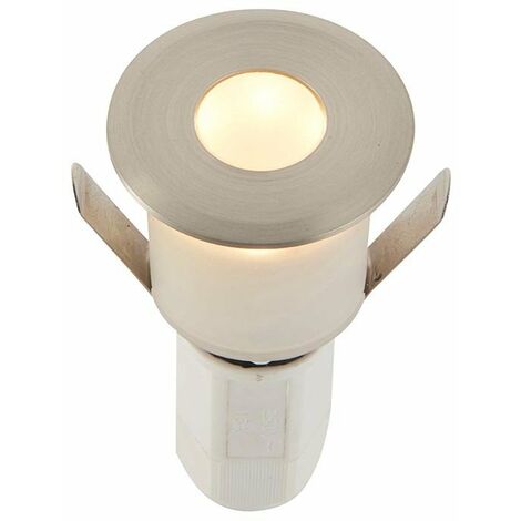 Saxby Hades LED Outdoor Recessed Ground Decking Light Satin Nickel Effect Plate 3000K IP67