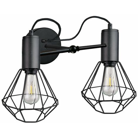 Keter Lars Wall Lamp Black, 25cm, 2x E27