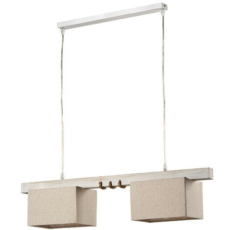 Onli Gea Wood Bar Pendant Ceiling Light, Fabric Shade