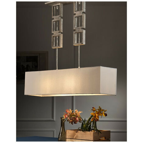 Onli Gea Wood Bar Pendant Ceiling Light, Fabric Shade