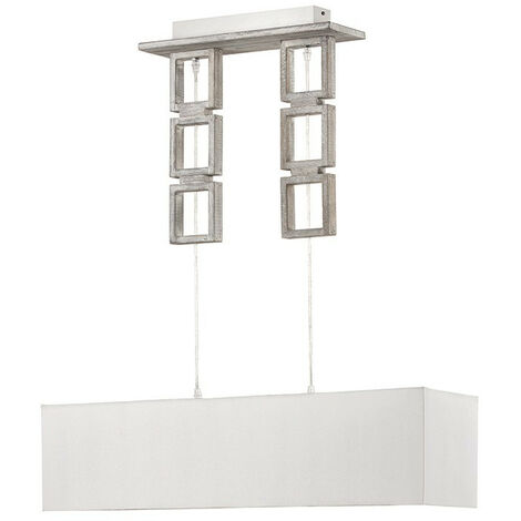 Onli Gea Wood Bar Pendant Ceiling Light, Fabric Shade
