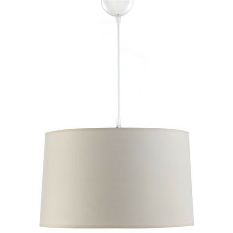 Onli Losanna White Cylindrical Pendant Ceiling Light, Fabric Shade