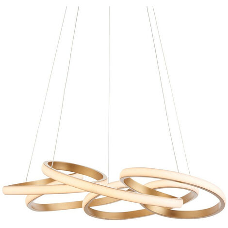 Merano Forlì Single Pendant Ceiling Lamp, Satin Gold Paint, White