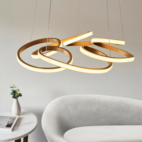 Merano Forlì Single Pendant Ceiling Lamp, Satin Gold Paint, White