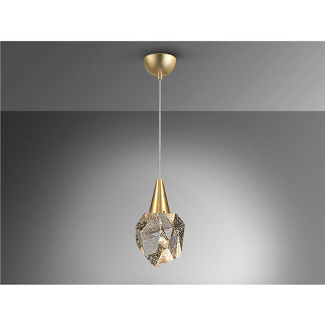 Schuller Aquaria Integrated Led Pendant Ceiling Light Matt Gold, Transparent 3000K 450Lm