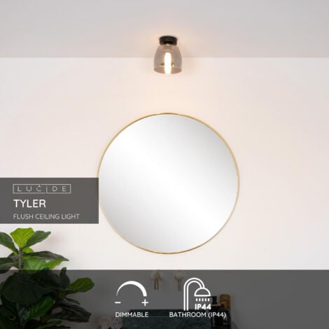 Lucide TYLER - Flush Ceiling Light Bathroom - Ø16,1cm - 1xG9 - IP44 - Black